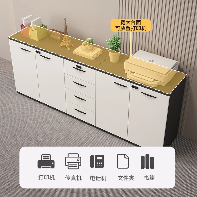 خزانة ملفات مكتبية خشبية للمكتب مع قفل مجمع للتخزين وخزانة ملفات منخفضة وأثاث مكتبي