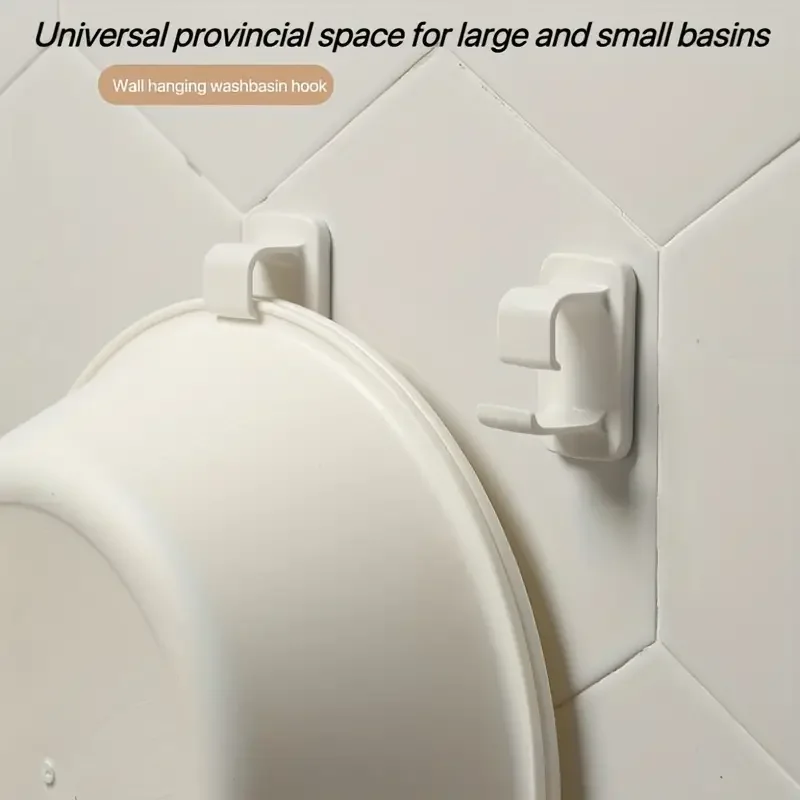 Clearance_2Pcs Washbasin Hooks, Multifunction, Wall-Hung Home Organizer, Holder Adhesive_Continuous updates image 2