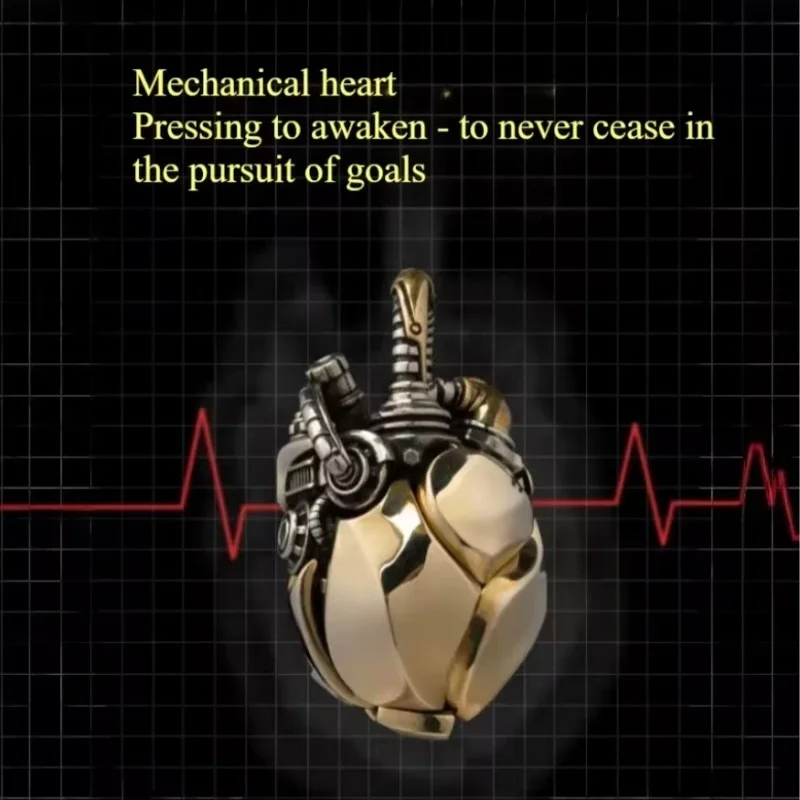 Mechanical Heart Linkage Fidget Toy Pendant, Stress Relieving Desktop Figurine Men Jewelry Gift For Adults Anniversary Present