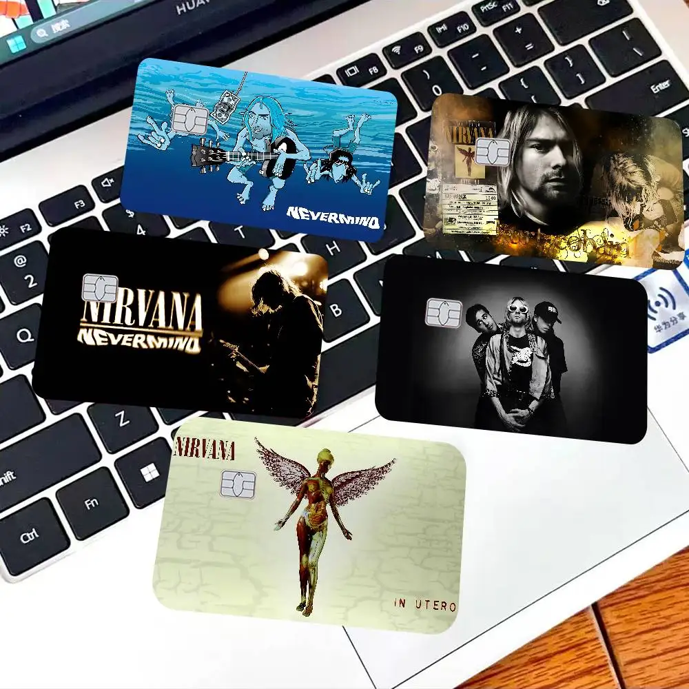 Hot Band N-Nirvanas Rock Anime Front Cover Film Sticker Skin for Credit Debit Card Small Large Chip