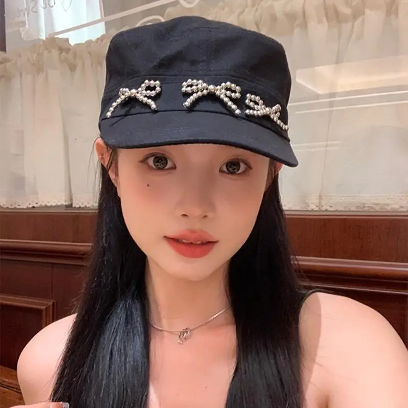 Breathable Baseball Hat for Girl Women Metallic Bow Adjustable Sports Hat Y08E