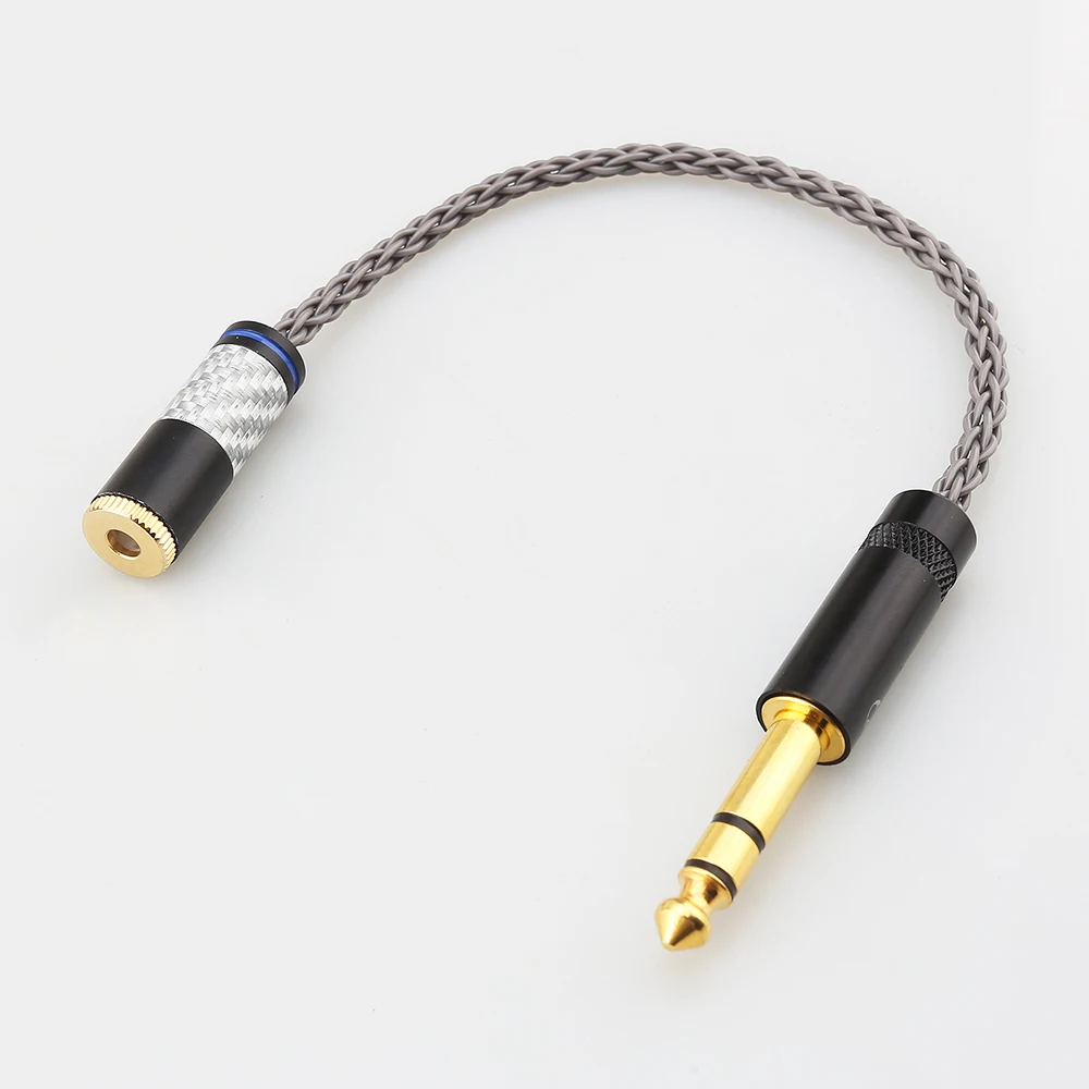Câble audio plaqué argent HIFI, 6.5 trs 6.35 jack mâle à 4 broches femelle, 4.4mm, adaptateur femelle pour lecteur de musique MP3