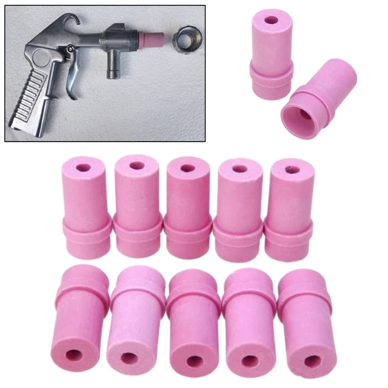 10pcs Ceramic Sandblaster Nozzle Tips,Abrasive Sand Blaster Blasting 4.5mm,5mm,6mm and 7mm Inner Diameter  (Pack of 10)