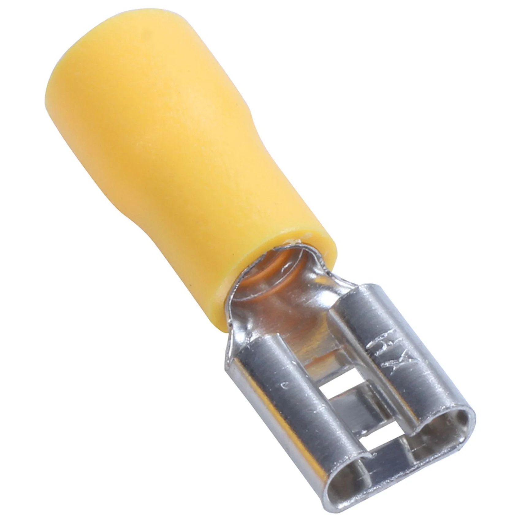 AS94-200Pcs 24A معزول 12-10AWG أنثى المجرف محطة تجعيد موصلات الأسلاك الأصفر