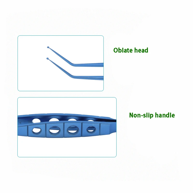 Oftálmica Microinstrument Lens, plástico punho liso, cabeça redonda, Duck-Bill Lente Intraocular, segurando fórceps