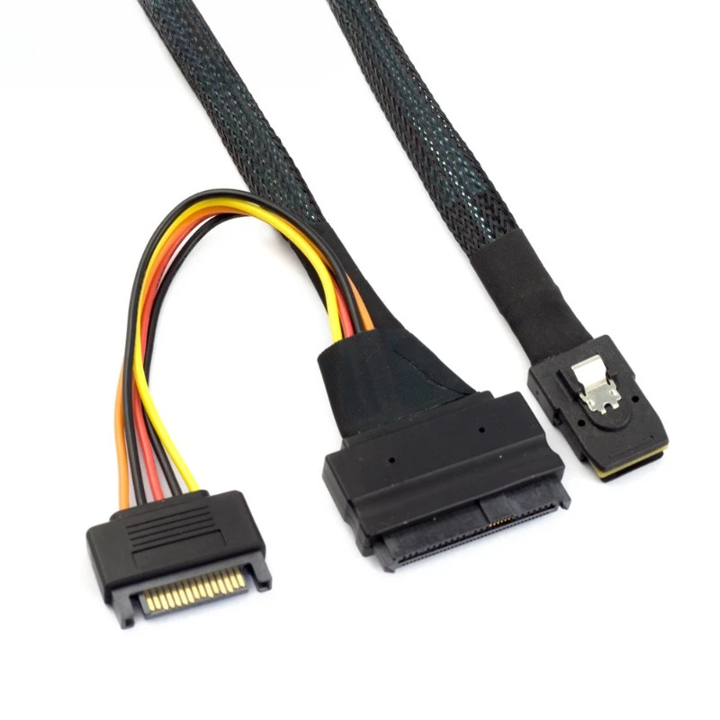 

0.5M 1M-2G Mini-SAS(SFF-8087) To U.2 (SFF-8639) NVMe SSD Cable 0.5M with U.2 SSD Mounting Bracket (PCI-SFF8643)