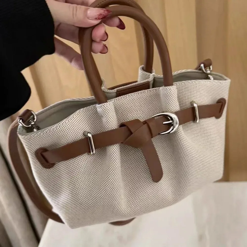 

Элегантная и повседневная сумка-тоут в форме пельменя, вместительная модная сумка с цветовыми блоками, сумка для мамы