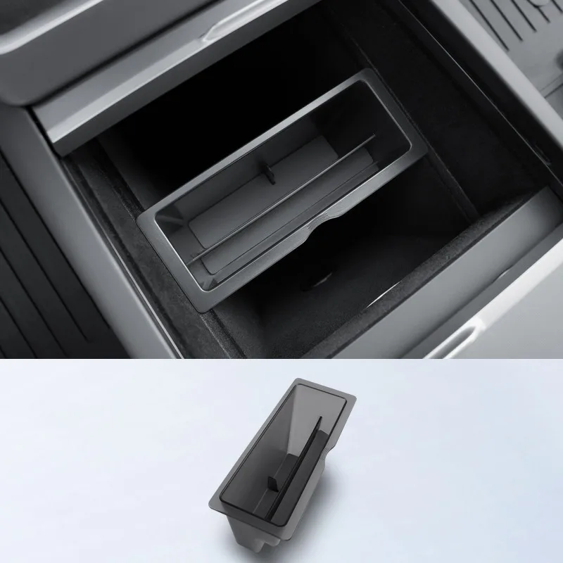 

Для Tesla Model 3 Highland, Model Y Juniper 2025, 2026: Прозрачный органайзер для центральной консоли, бокс для хранения телефона, аксессуар для интерьера автомобиля