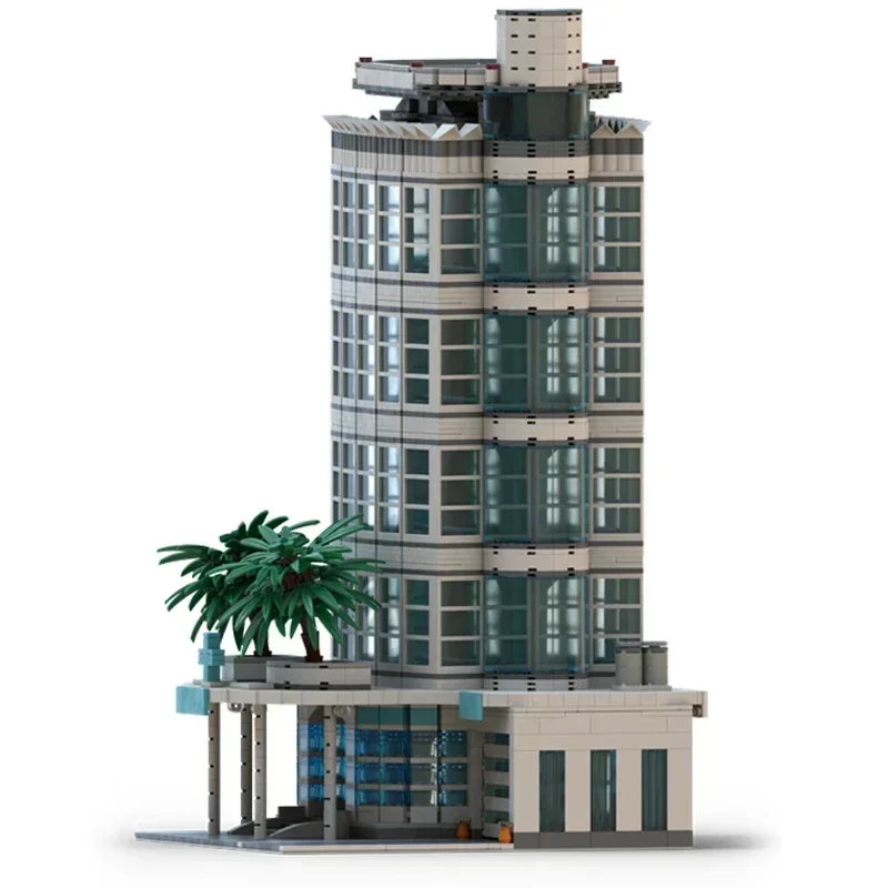 

City Street View Model Moc Building Bricks South Beach Hospital Technology Modular Blocks Gifts Christmas Toys DIY Sets Assembly