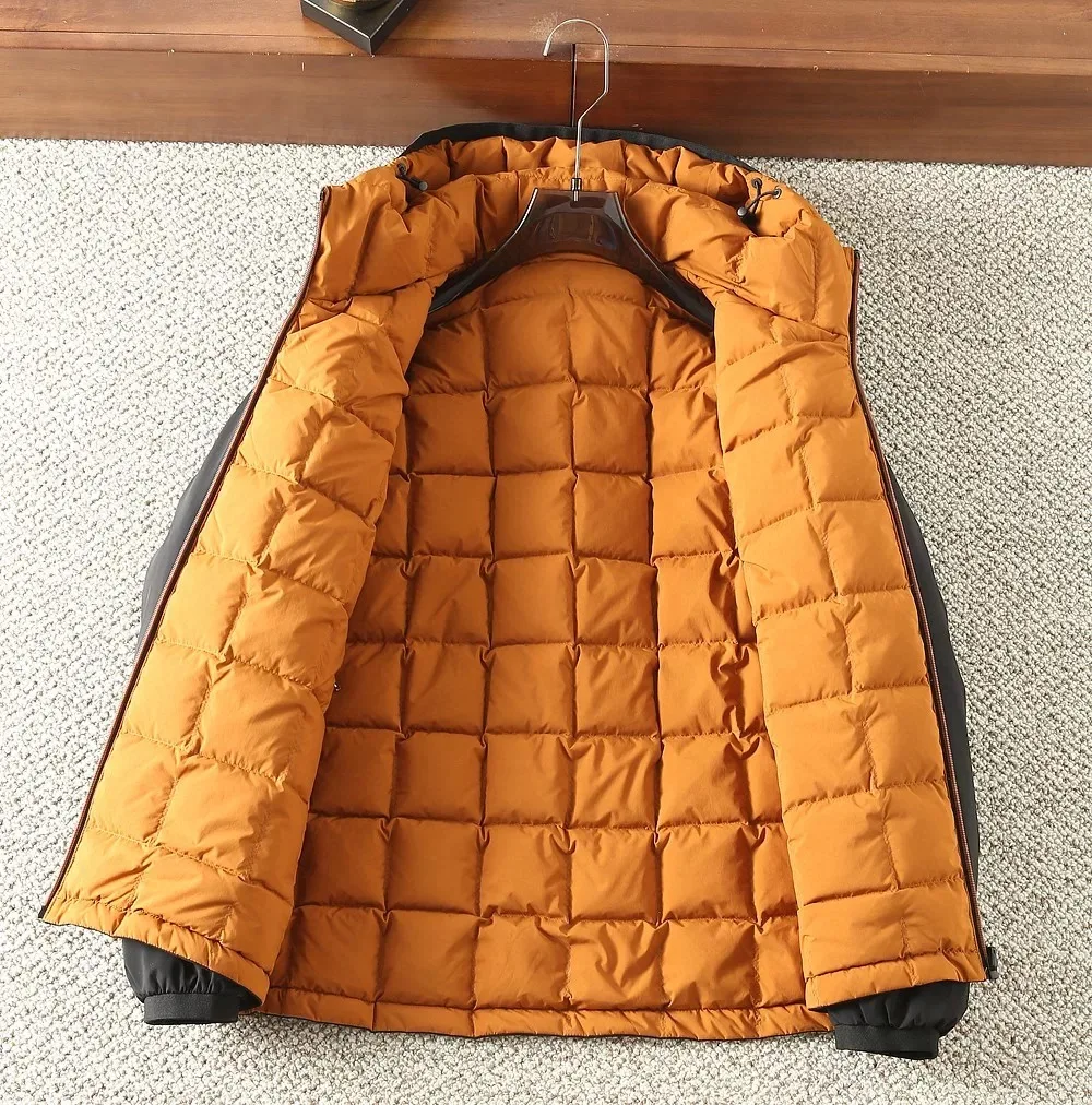 Faionable على الوجهين ارتداء الأبيض Du أسفل مقنعين Jaet الرجال معطف منتفخ بسيط Sle الخريف الشتاء جديد وصول Waterpro... #3