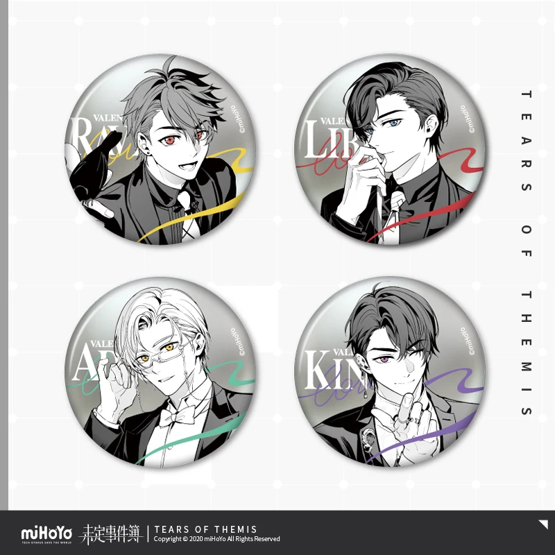 Tears of Themis Official Merch miHoYo Original Romantic Series Badge Marius von Hagen Luke Pearce Artem Wing Vyn Richter