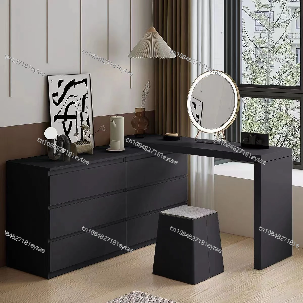 Cosmetic Table Corner Dressing Table Bedroom Modern Minimalist Desk Vanity One Light Luxury Premium Six-drawer Cabinet