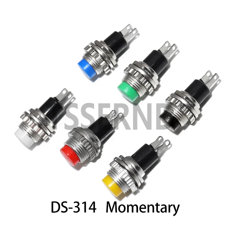 6PCS Panel Mount 10mm Momentary OFF-(ON) Push Button Switch Upper Screw Thread