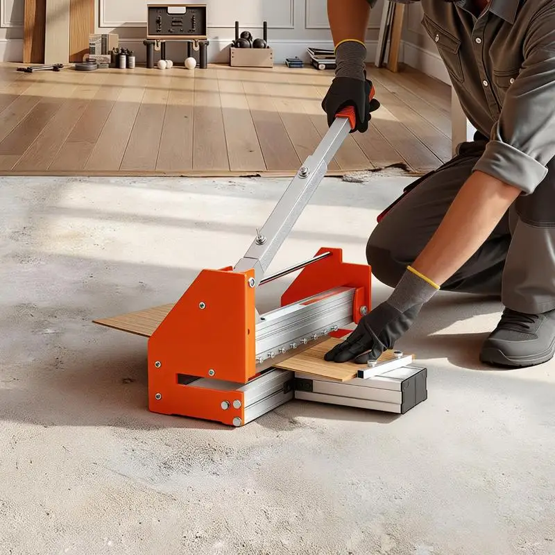 Coupe-parquet en vinyle de 12 pouces, coupe-parquet en stratifié de 12 mm d'épaisseur avec levier en alliage d'aluminium amélioré pour un gain de temps, plaque de support télescopique, coupe certains types de bois d'ingénierie, LVT, VCT, SPC, LVP, WPC