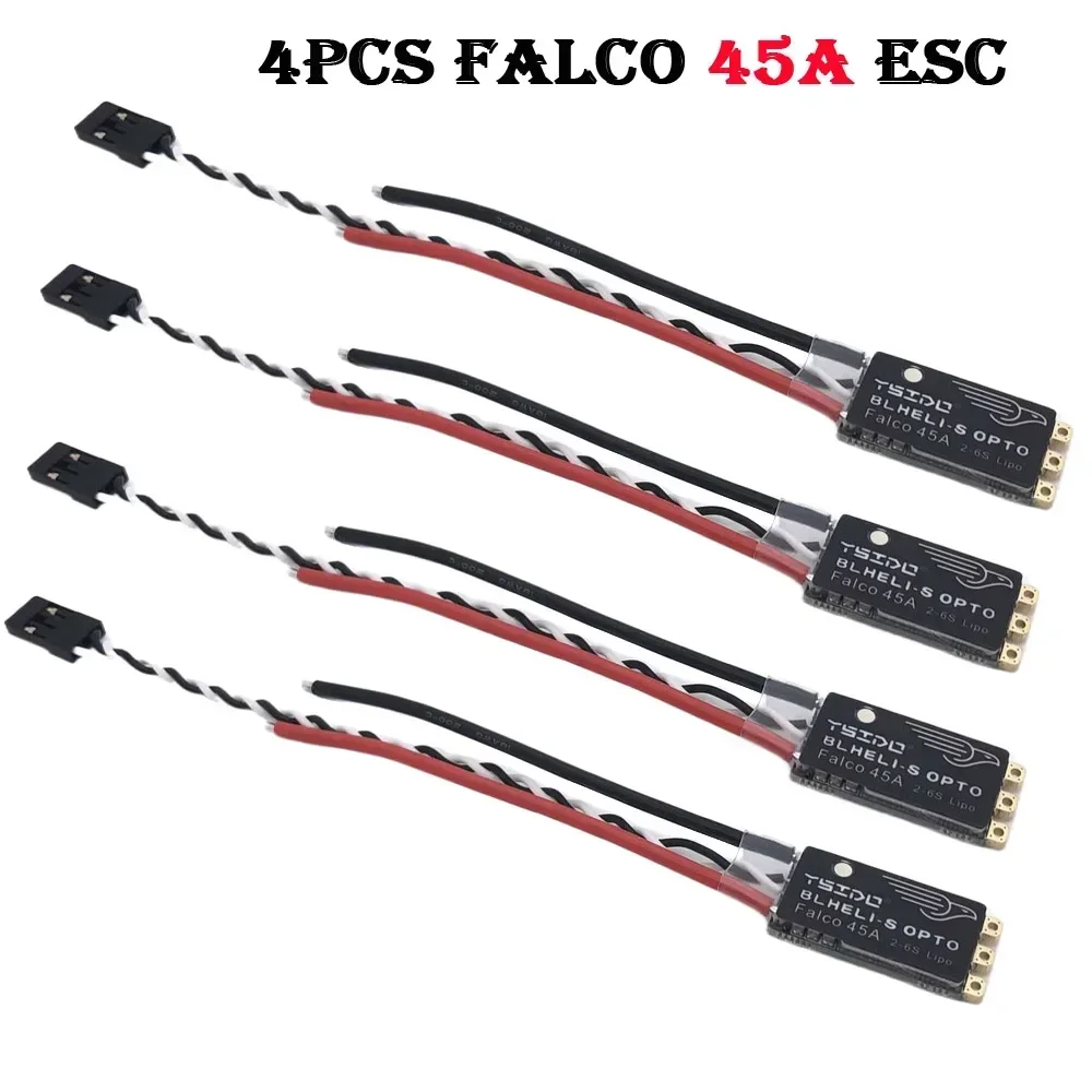 

For Falco 35A 45A BLHeli_S ESC 2-6S Lipo Brushless Electronic Controller with LED Light Support DSHOT125/300/600 for Drone