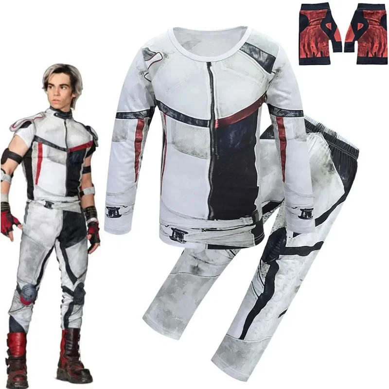 

❤2026★ Kids Halloween Costume Descendants 3 Jay Carlos Cosplay Costumes Zentai Funny Party Suit 3D Jumpsuit T-Shirt Pants Cloth❤