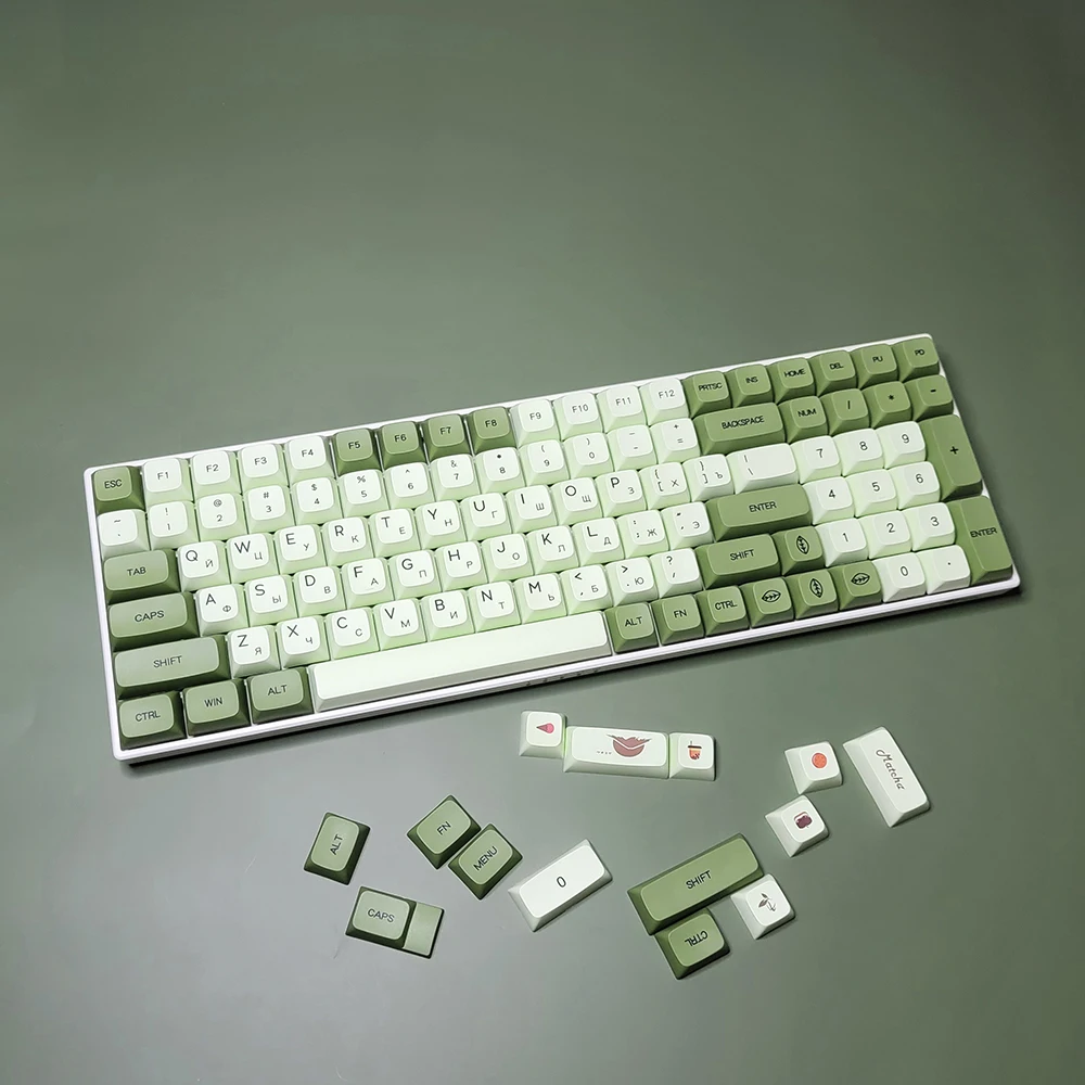 

Russian Keycaps XDA Profile Matcha124 Pieces / Sets PBT Keycaps Dye-Sublimation Mechanical Keyboard Key Caps