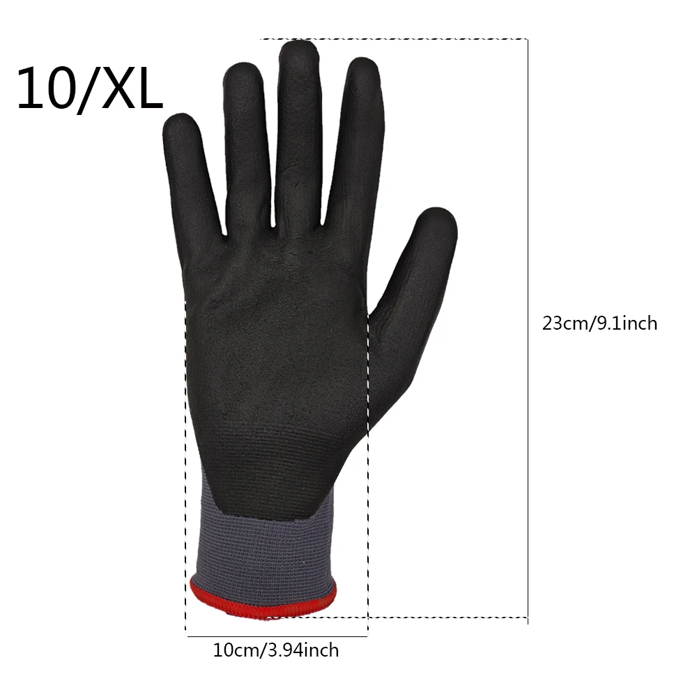 SAFETREE 10 أزواج قفازات أمان من النايلون CE قفازات ميكانيكية مطلية بالنخيل قفاز مريح ورقيق لسهولة العمل