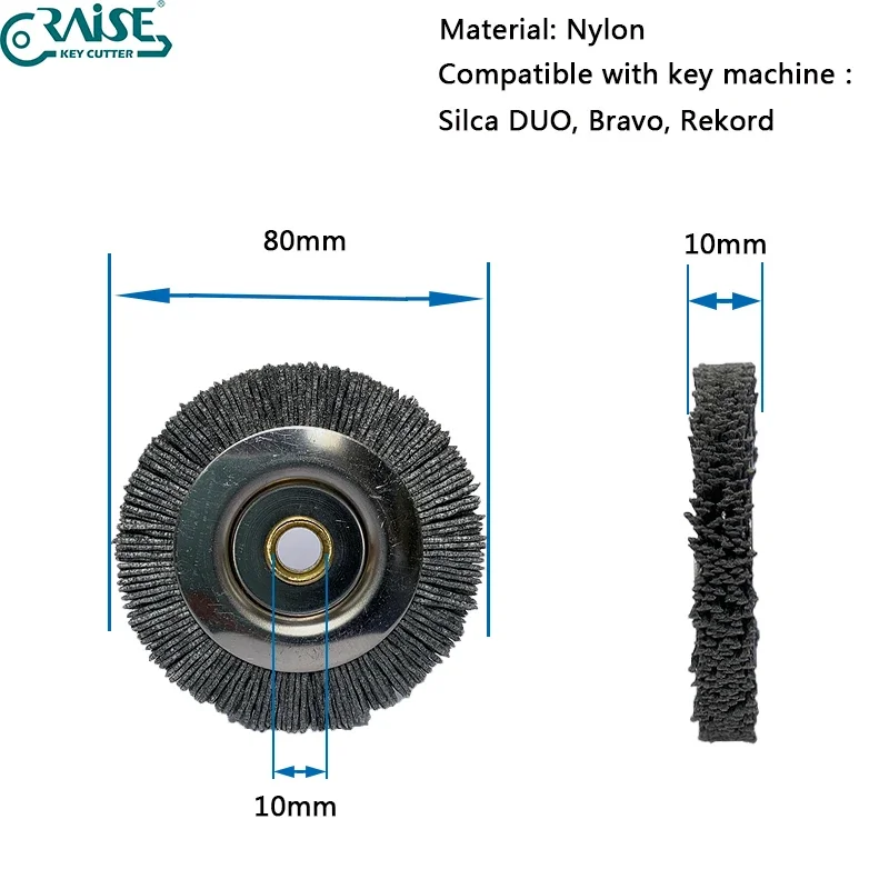 Milling Cutter P01 80x5x16 With Nylon Brush 80×10×10 Compatible with Silca DUO Bravo Rekord Key Cutting Machine Locksmith Tools