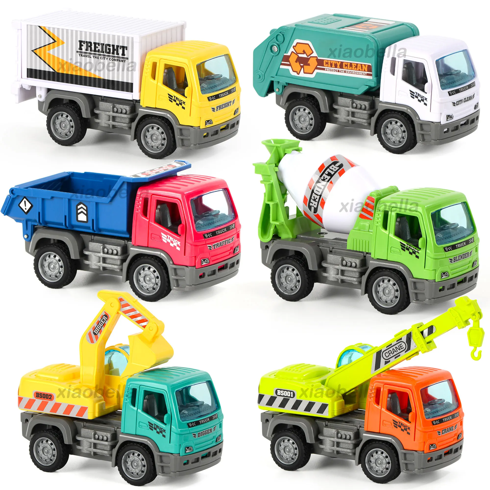 

6pcs City Truck Toy Pull Back Construction Vehicles Cartoon Engineering Vehicle Car Toys For Kids Party Favors Birthday Gifts