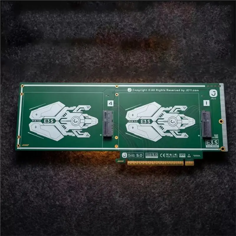 Pcie5.0 X16 To 4X E3.S SSD Expansion Card 512Gbps Ultra Speed EDSFF E3.S SSD Adapter Card Supports Software RAID Arrays
