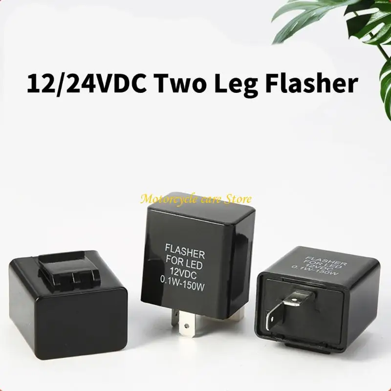 U75F 12V/24V Optional Black Plastic 2 Pin LED Flasher for Vehicle Turn Repair