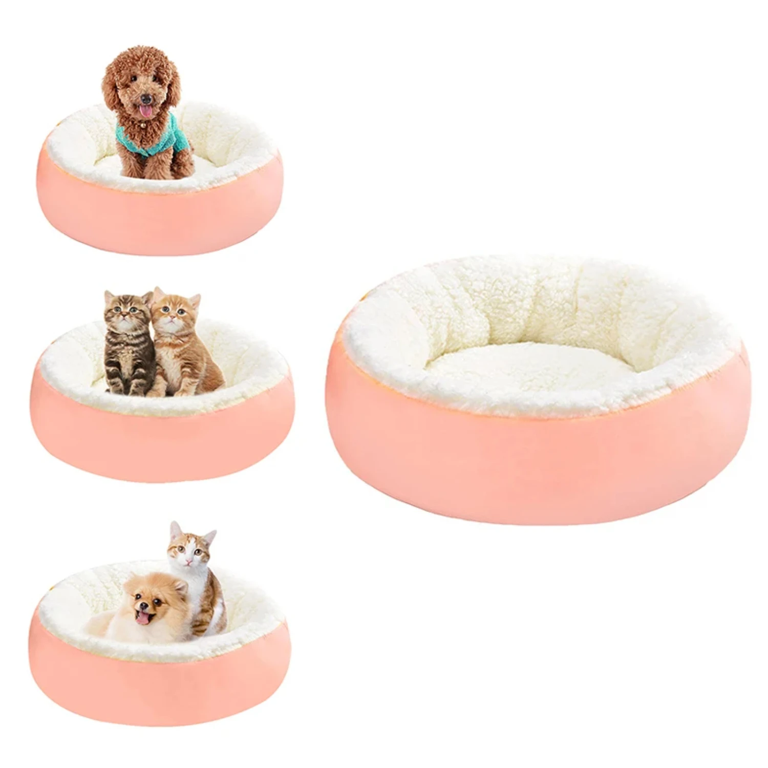 

Pet Dog Bed Warm House Pink Round Nest Pet Kennel Small Medium Dogs Cat Puppy Comfortable Warm Sleeping Baskets