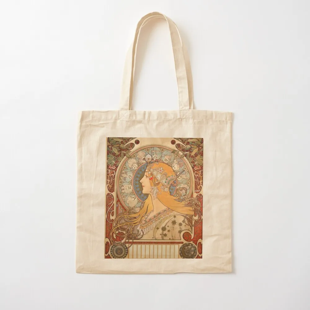 

Alphonse Mucha Zodiac Tote Bag canvas tote bags Handbags women Custom bag