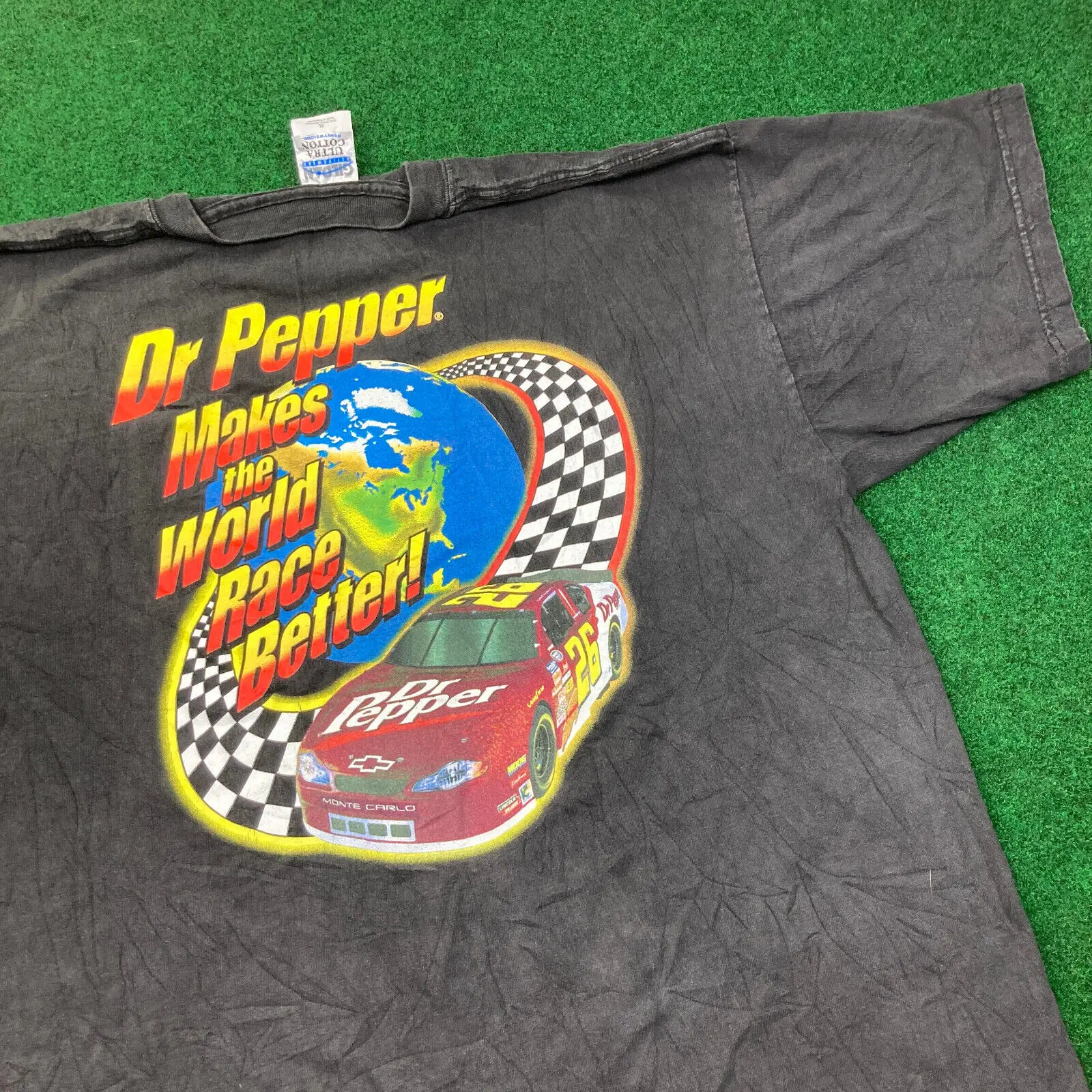 Vintage Dr Pepper T Shirt Mens XL Black Makes The World Race Better Racing 90s