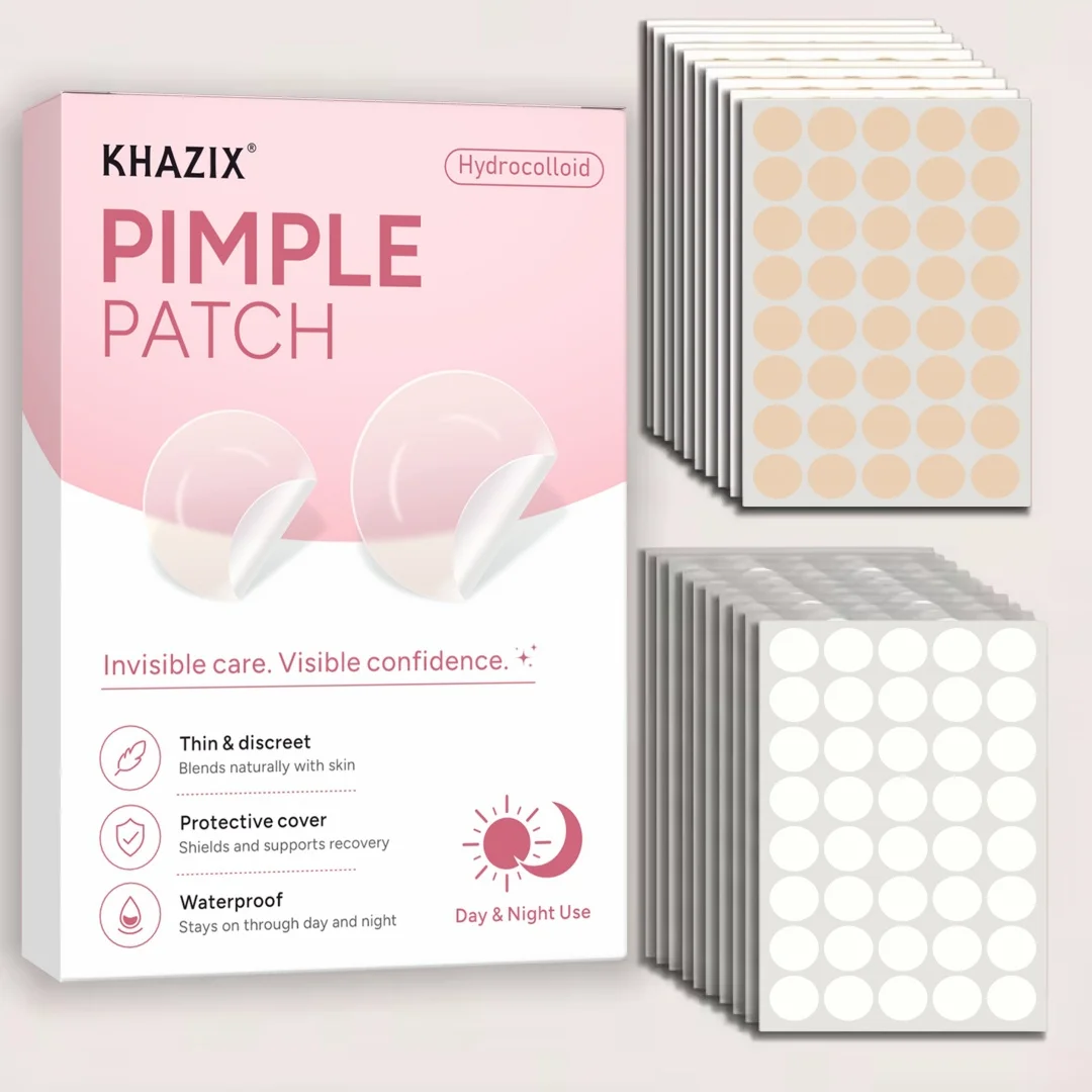 400/800Pcs Hydrocolloid Face Concealer Patches, 2 Shades Nude & Clear, Invisible Waterproof Skin Stickers, Day Night Use