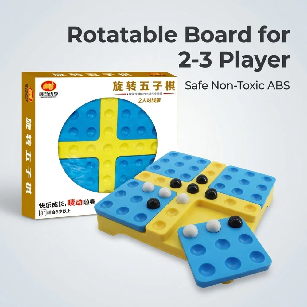 

Новая настольная игра Ротари Гобанг Пентаго: Волшебный Гомоку с черными и белыми фишками, развивающая головоломка для родителей, шахматы для 2-3 игроков