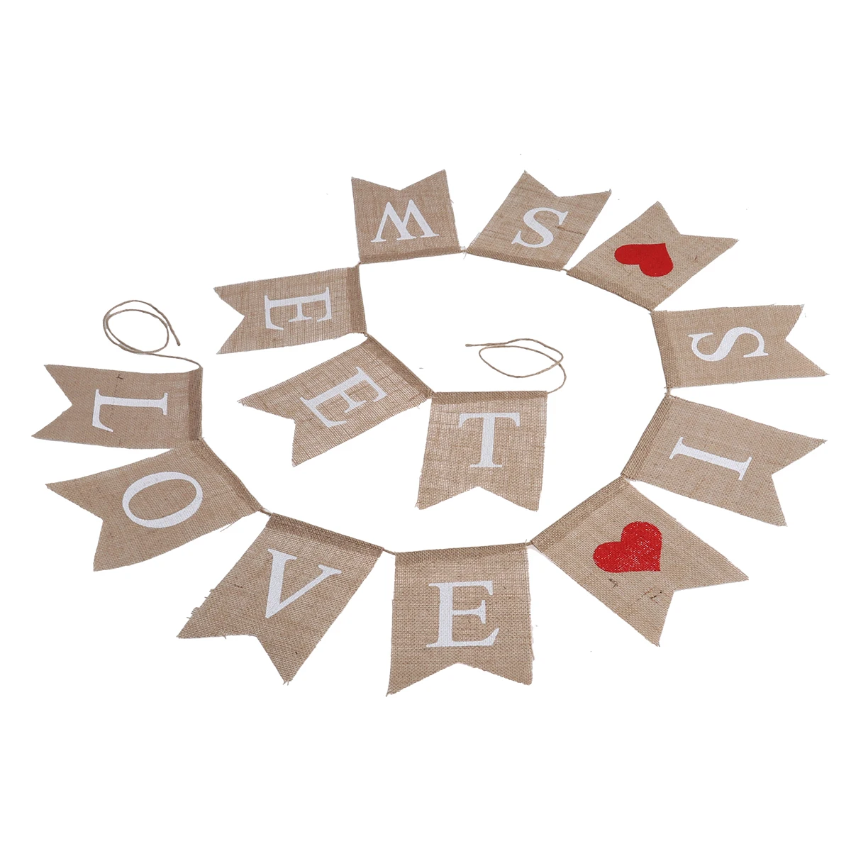 

28M Banner Wedding Burlap Romantic Valentine Photo Prop Bride Home Wedding Burlap Banner Decor