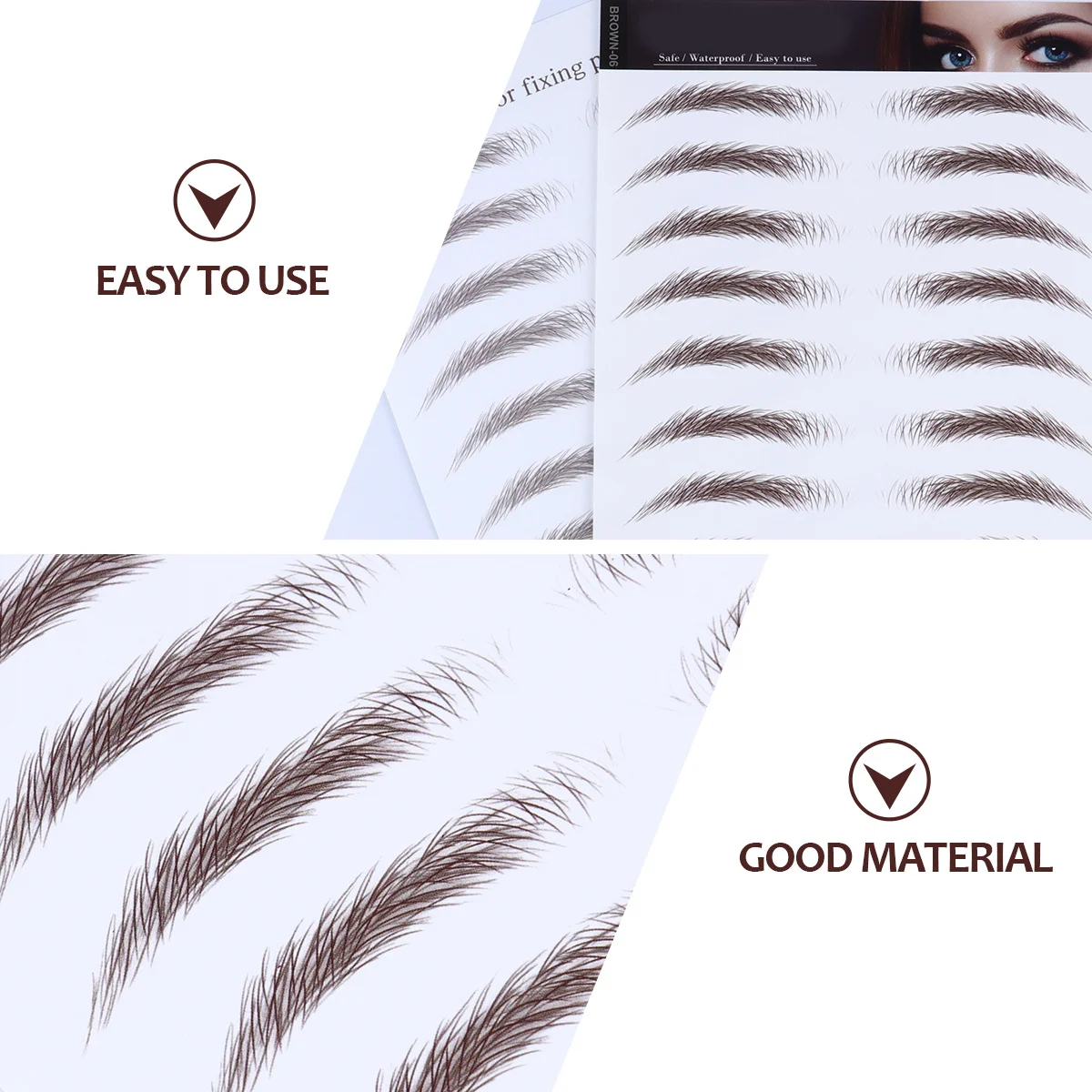 4 قطعة 6D الشعر مثل الحاجب ملصقات مقاوم للماء الحاجب كاذبة نقل قابلة لإعادة الاستخدام الحواجب كاذبة مستحضرات التجميل أداة تهذيب الحواجب