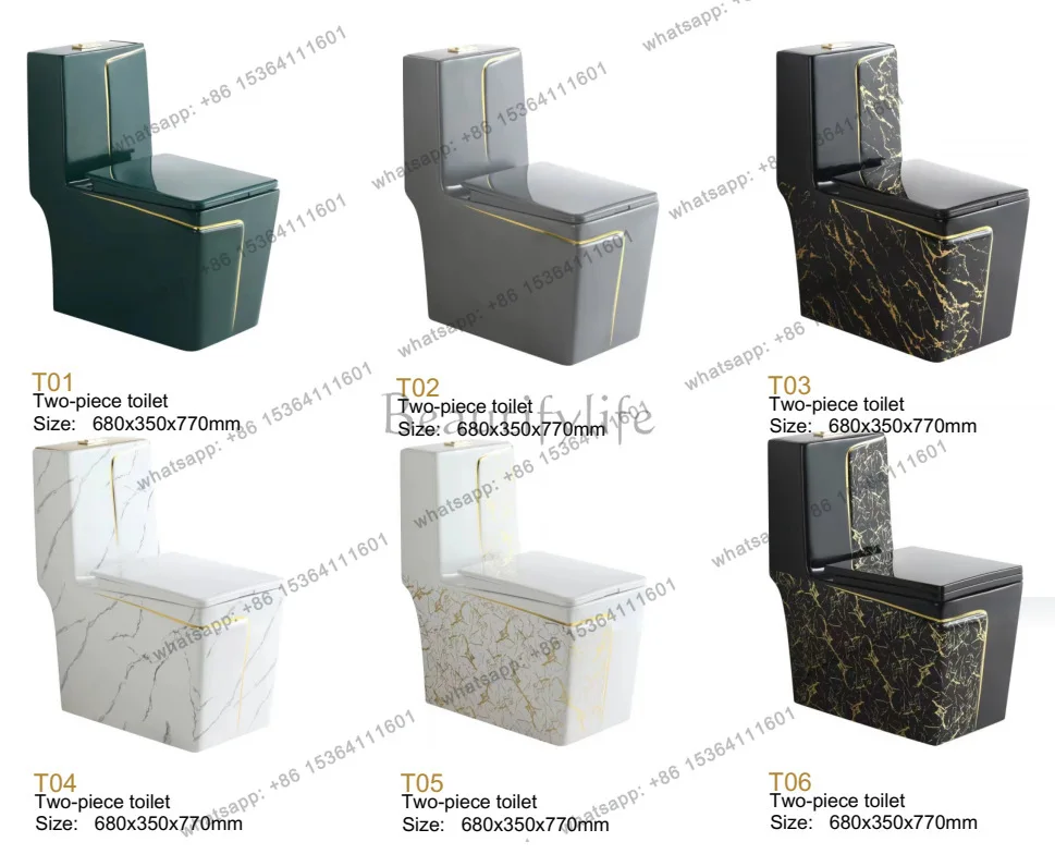 Thai electroplated one-piece toilet gold toilet siphon toilet multi-color optional