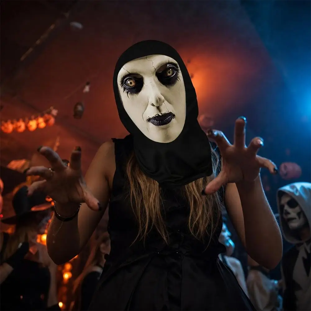 Halloween-Geistergesicht 3D-gedruckte Maske, dehnbares Netz, Vollgesichtsmaske, Totenkopf-Rollenspiel-Kopfbedeckung, Halloween-Cosplay-Horror-Balaclava – Detail 6