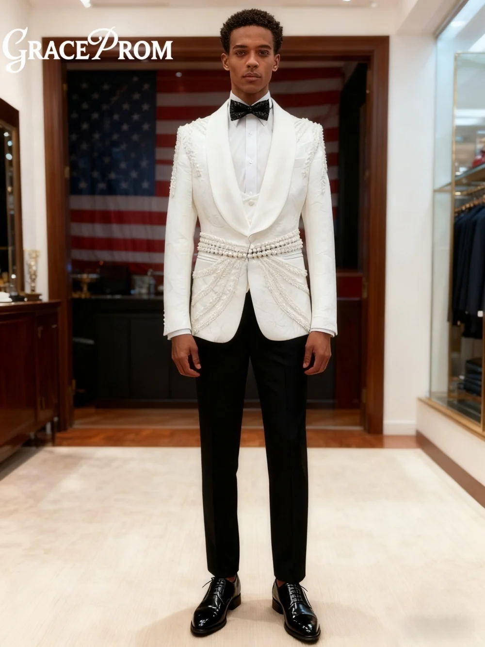 

Exquisite Shawl Lapel Double-Breasted Men's 3PCS 2026 Formal Jacket Vest Suit Formal Party Prom Wedding Set for Wedding Groom