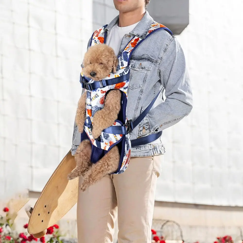 

Регулируемый рюкзак-переноска для собак на грудь, без рук, из оксфорда, дышащий, портативный, для щенков, весна