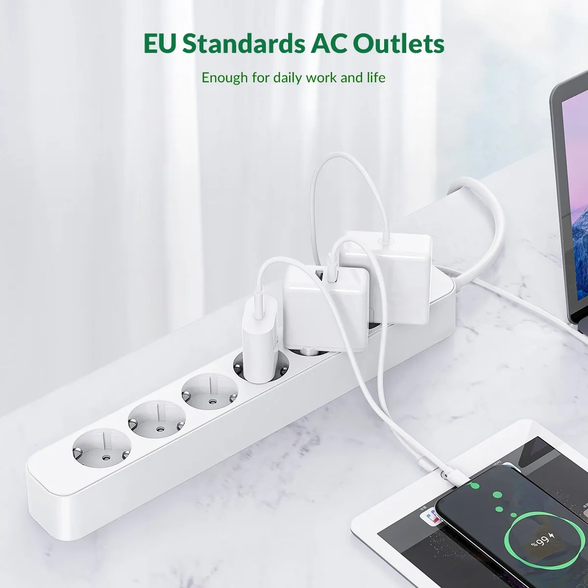 ORICO Power Strip with 3m Extension Cable Electrica Socket 6AC Outlets Multiple Sockets with Surge Protector Network Filter