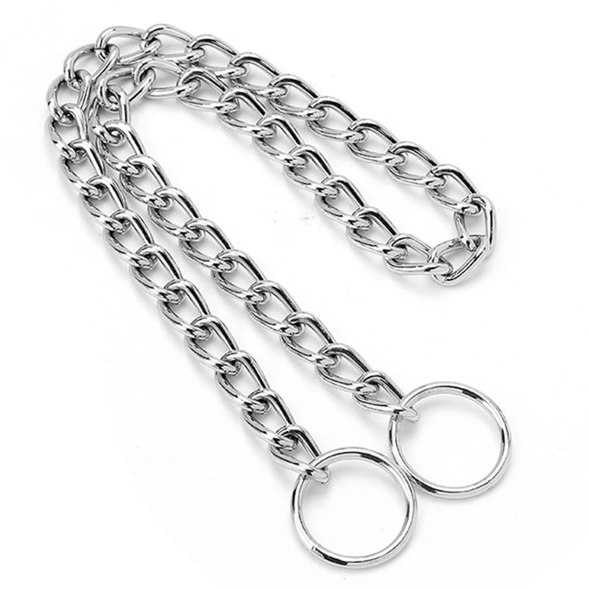 Metal Stainless Chain Dog Collar Silver Cuban Link Dog Slip Chain Choke Collar Steel Strong Slip Dog Collars for Pet