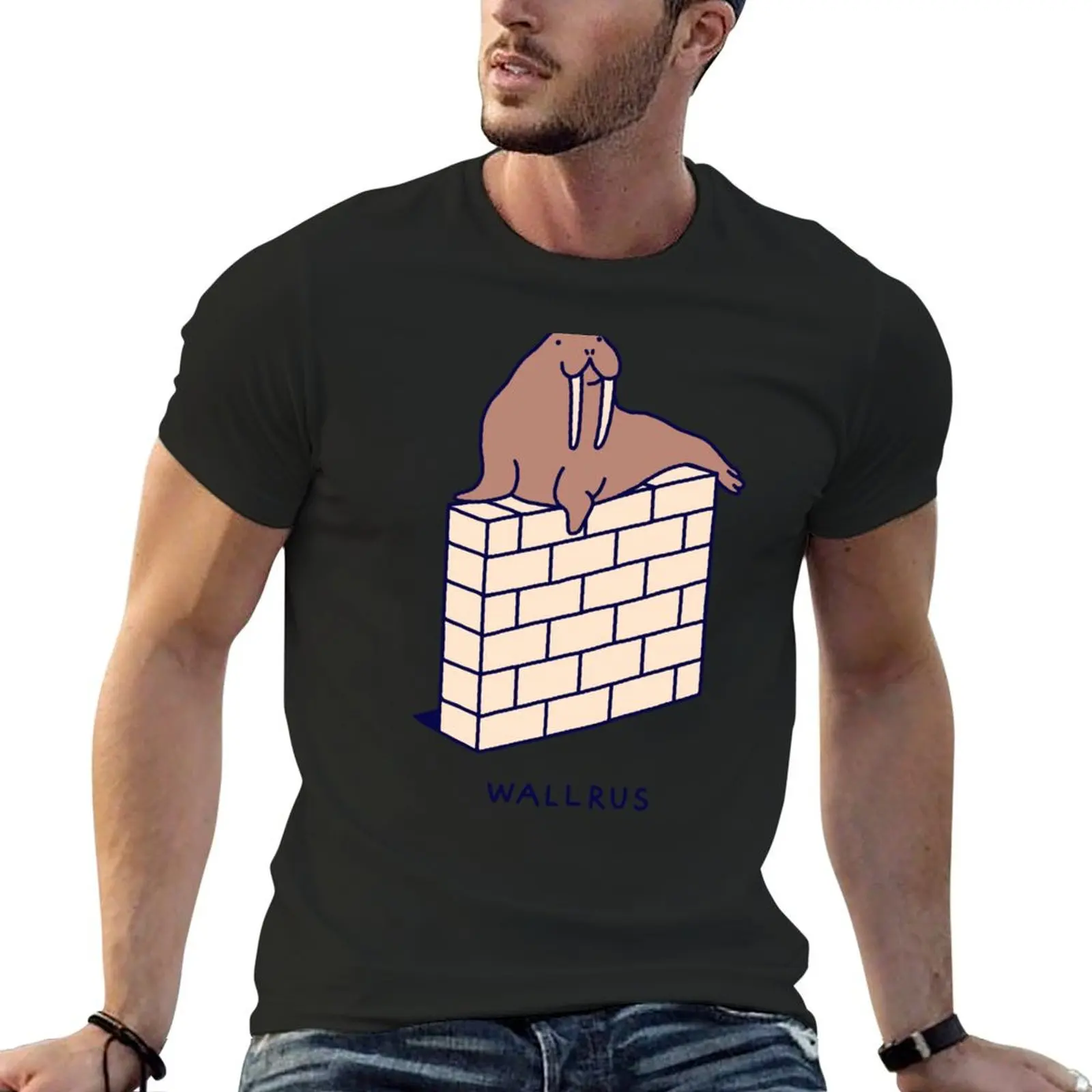 

Wallrus T-Shirt baggy shirts boys whites Short sleeve tee sports fans t shirts for men graphic