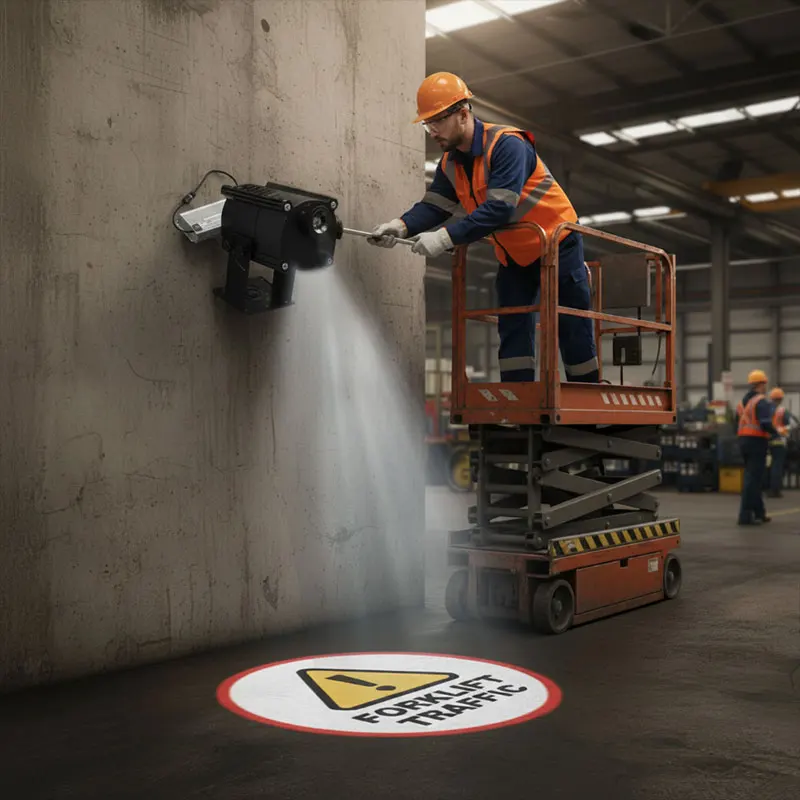 

Dustproof High Temp Resistant Industrial Safety Warning Gobo Projector 300W-400W Light for Forklift & Workshop