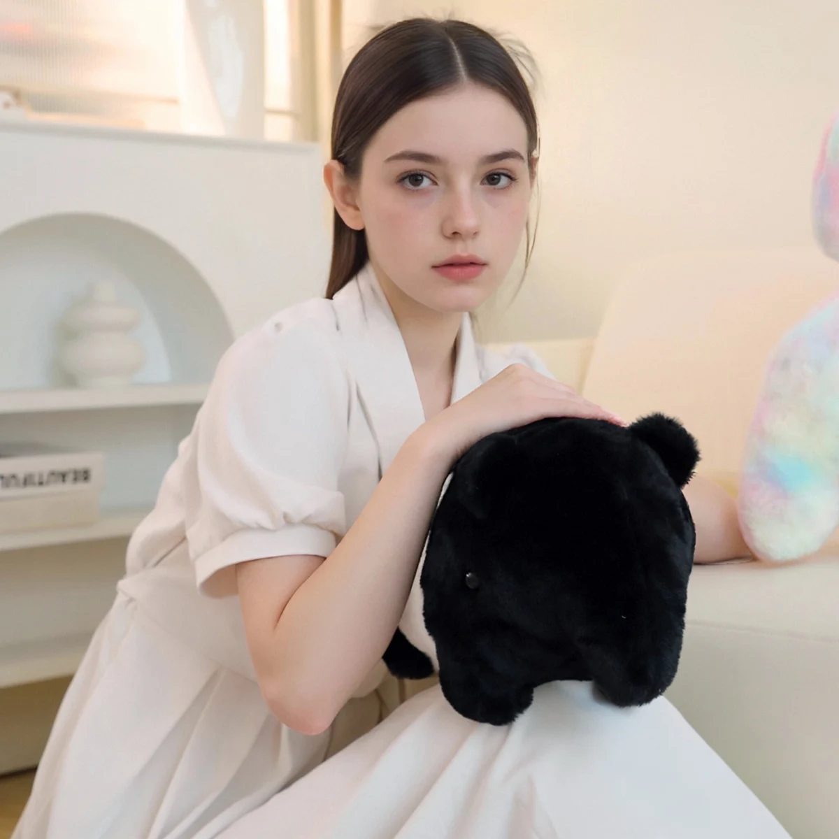 Un suave y adorable peluche de tapir malasio, muñeco de tapir asiático, decoración moderna, regalo de cumpleaños.