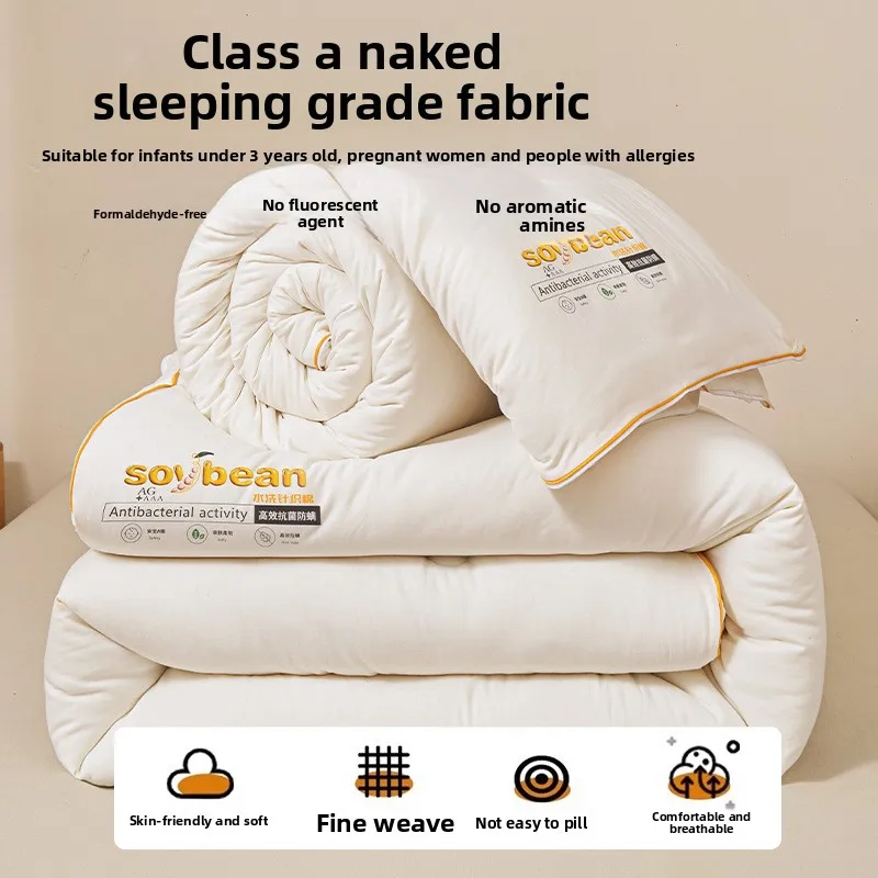 Soybean Fiber Quilt Dual Mode All Season Dorm Bedding Thickened Autumn and Winter Quilt Core Comforter Quilt Winter Thick Quilt