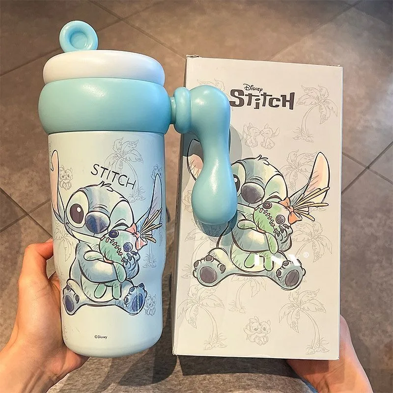 Disney Stitch cartoon anime waterbeker grote capaciteit ijs dominante beker met rietje nieuwe hoogwaardige thermosbeker cadeau groothandel