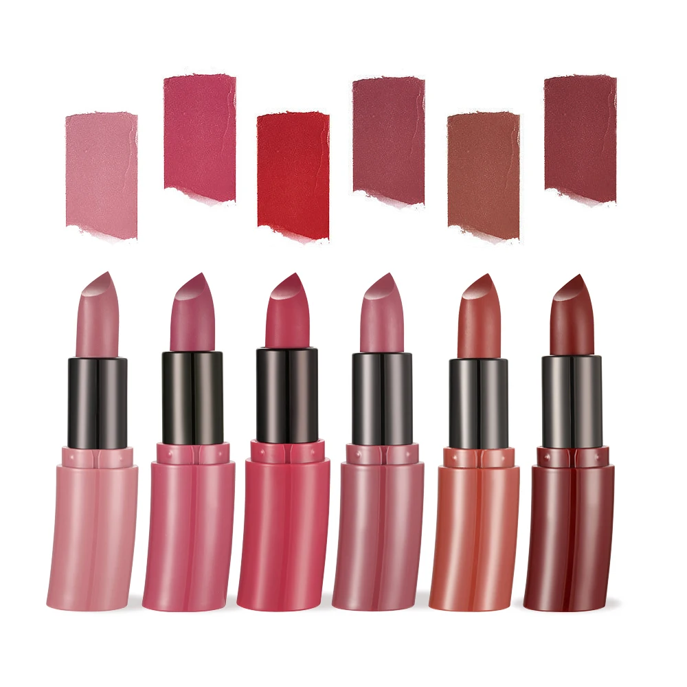 HANDAIYAN 6 Colors/Box Nude Matte Lipstick Set New Arrive Arc Waterproof Lip Stick Kit Smooth Texture Makeup Cosmetics Lip Balm