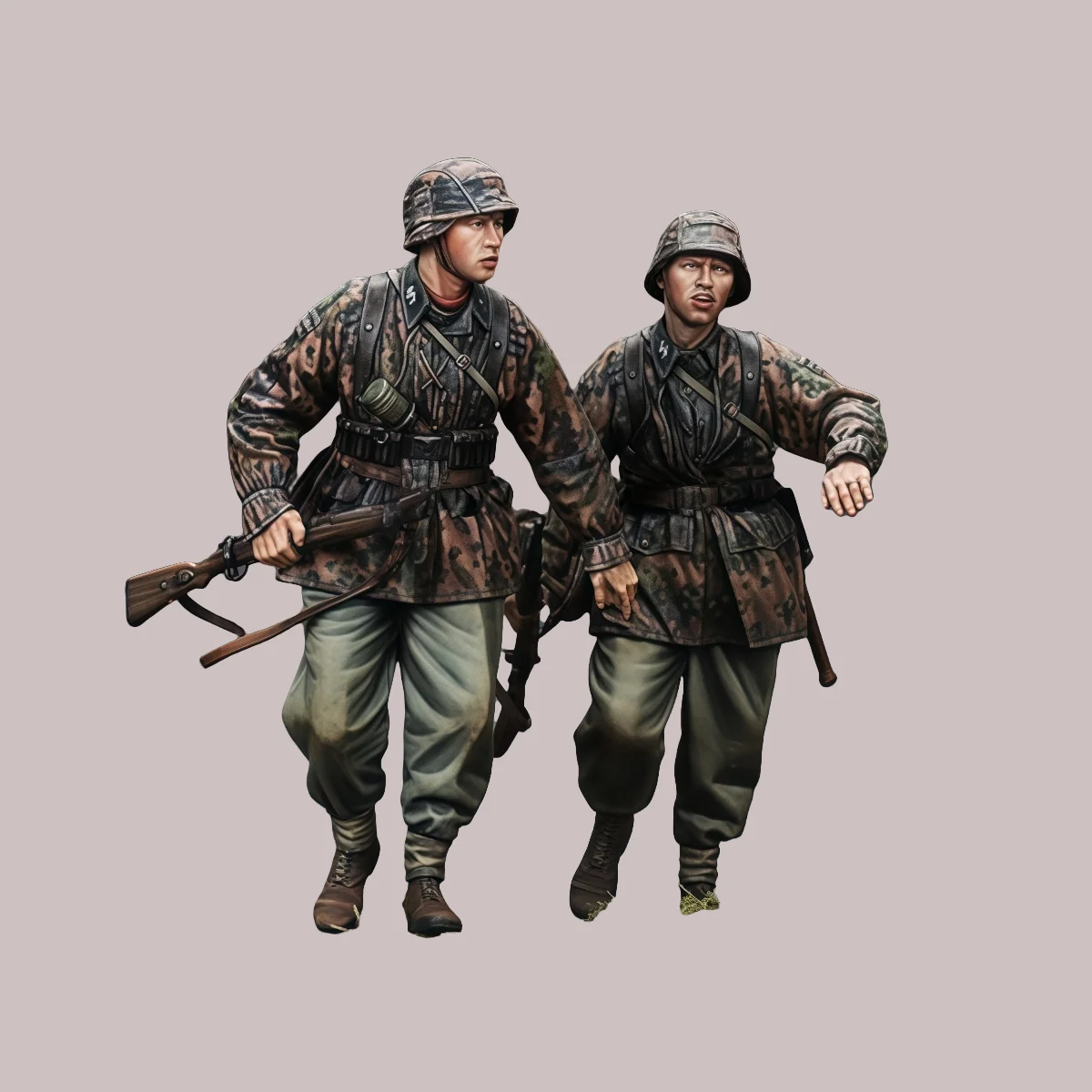 

Комплект неокрашенной модели из смолы 1/35, военная тема, немецкая пехота времен Второй мировой войны в разобранном виде и неокрашенная GK