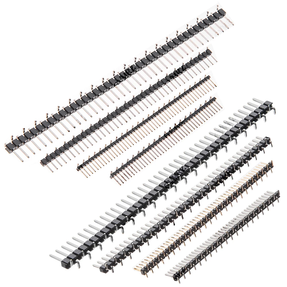 10PCS 20 21 23 15 1x40P/2x40P Single Double Row Male 2.54mm Height Long Breakable Pin Header Needle length 17 19  25mm NEW
