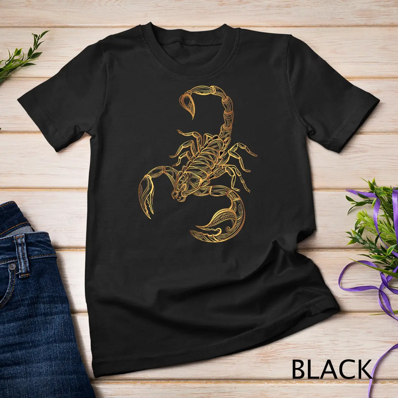 Gold Art Animal Scorpion T Shirt Sweat