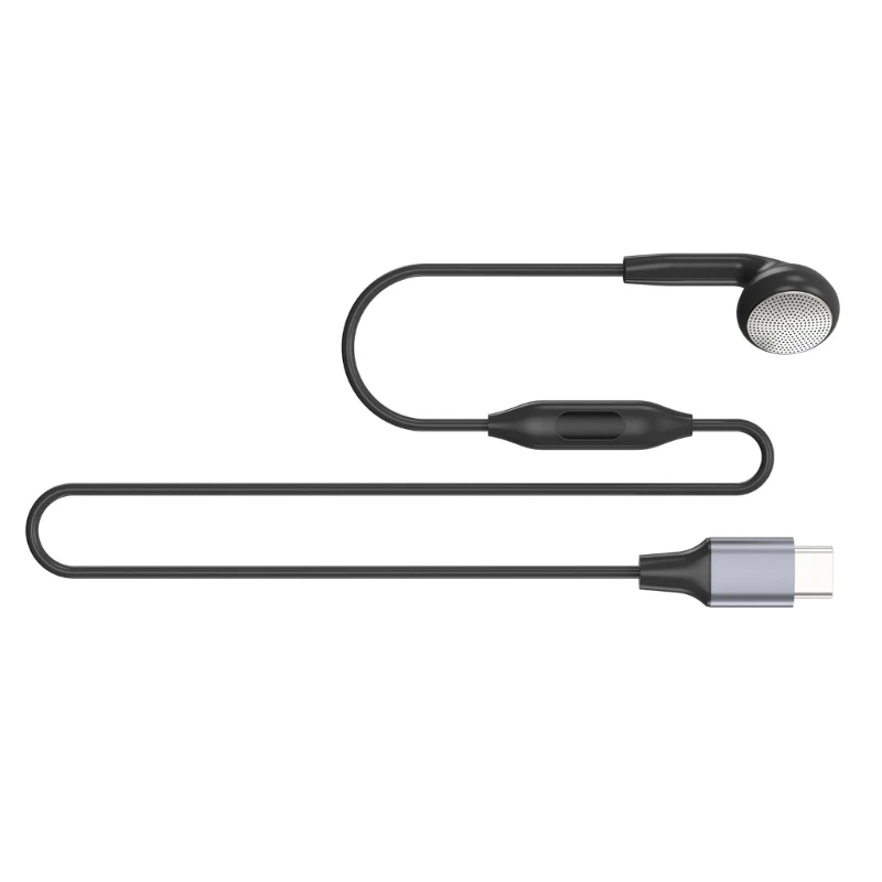 Single Side Earbud Headsets With Microphone 3.5mm USB C Connectors Cord Sound Devices Noise Isolating In ear Headphone