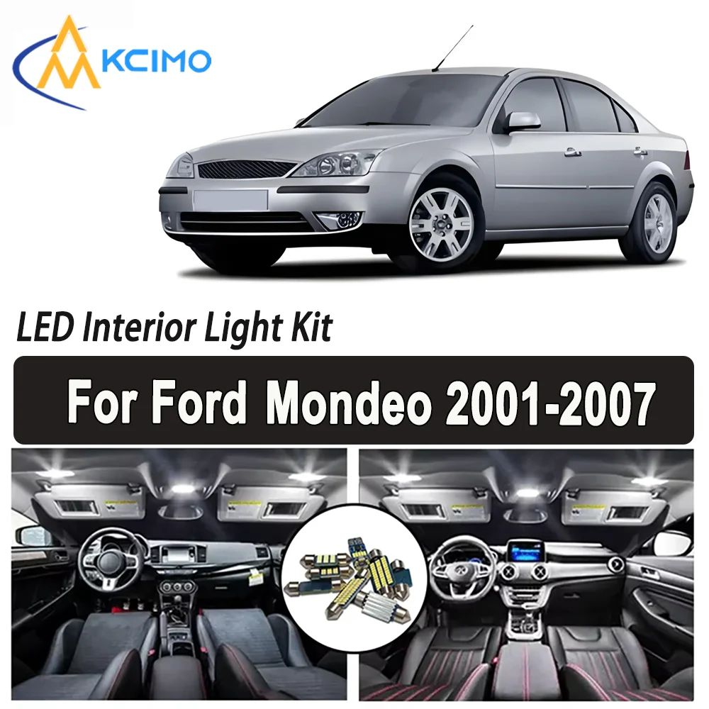 

Kcimo LED For Ford Mondeo 2001 2002 2003 2004 2005 2006 2007 Premium Bright LED Interior Dome Map Trunk Light Kit Car Led Lamps